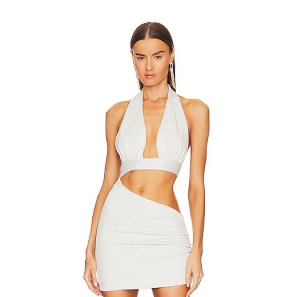 Revolve Superdown Domonique Silver Dress